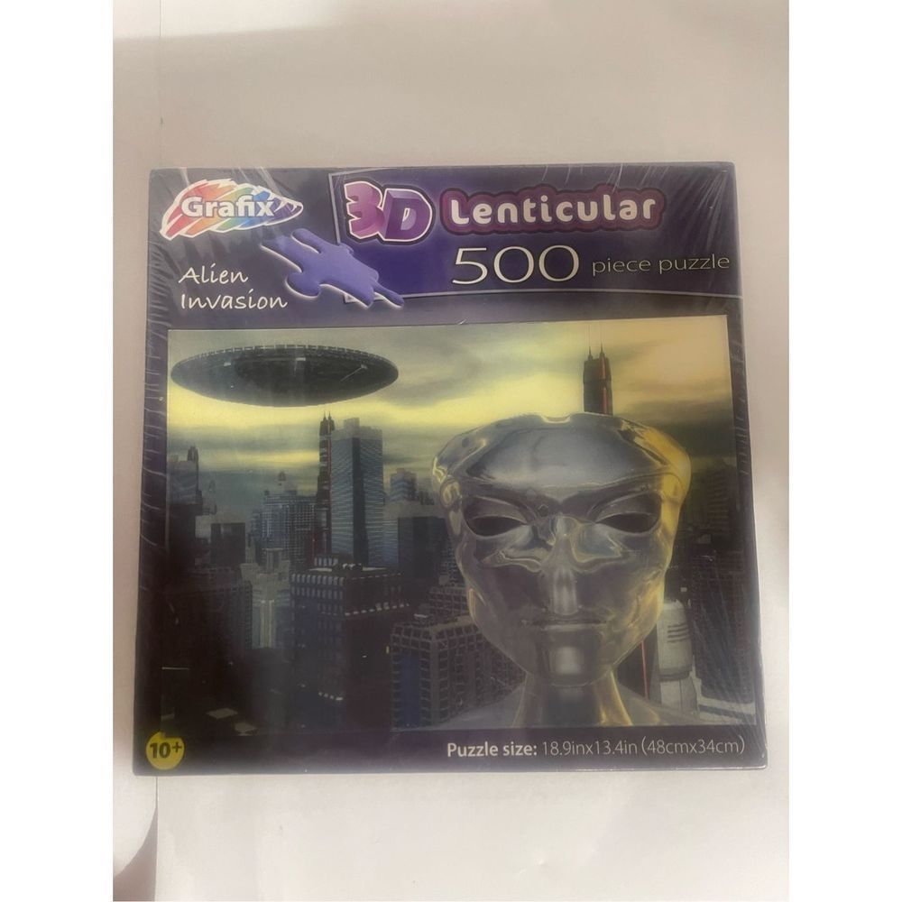 Alien invasion 3d lenticular 500 piece puzzle by Grafix